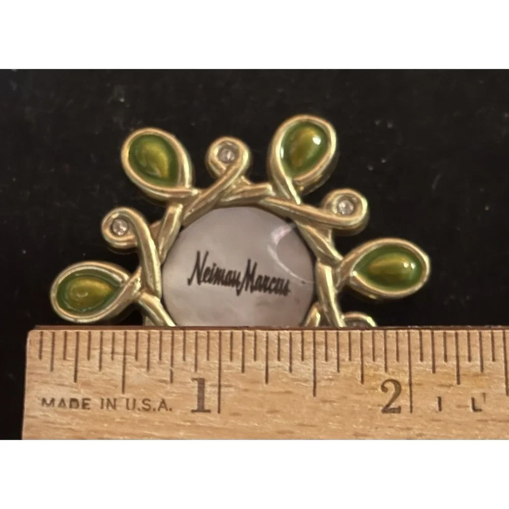 VTG Neiman Marcus / Jay Strongwater  Mini Green Enamel Picture Frame Swarovski